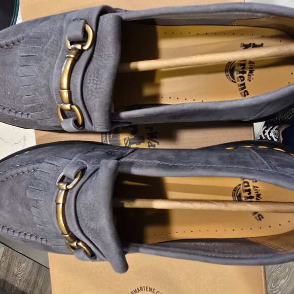 DR. MARTENS Adrian Snaffle Loafer Grey / Washed Denim 31588764 Mens US Size 13 - Picture 7 of 9